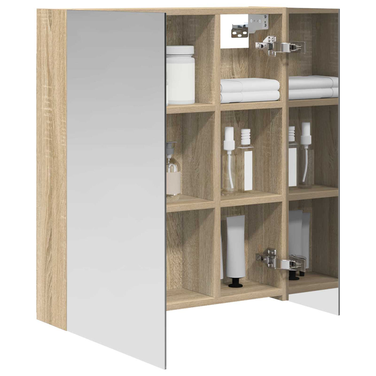 Vidaxl badkamer spiegelkast sonoma eiken 60 x 14,5 x 70 cm