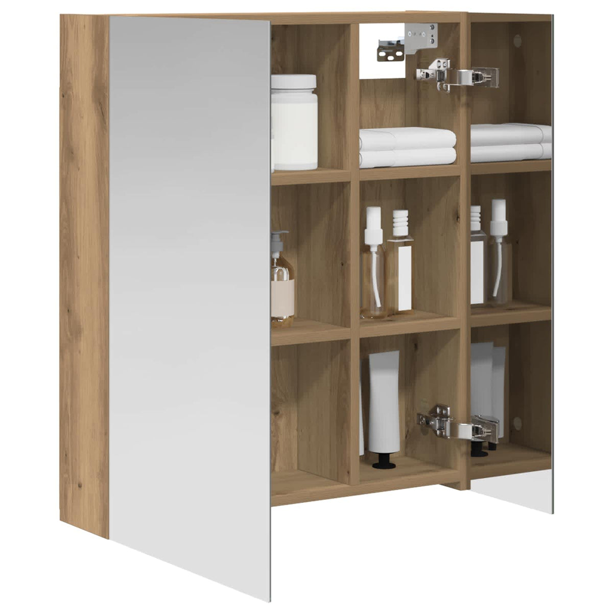 Vidaxl badkamer spiegelkast artisanaal eiken 60 x 14,5 x 70 cm