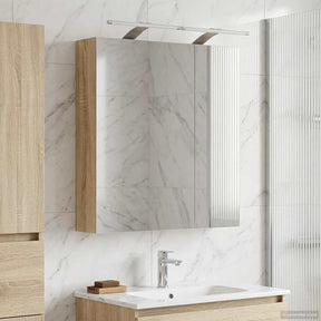 Vidaxl badkamer spiegelkast sonoma eiken 60 x 14,5 x 70 cm