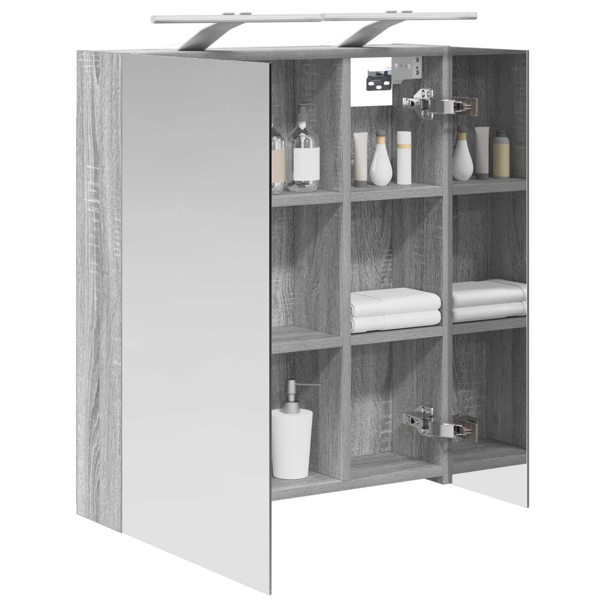 Vidaxl badkamer spiegelkast grijs sonoma 60 x 14,5 x 70 cm