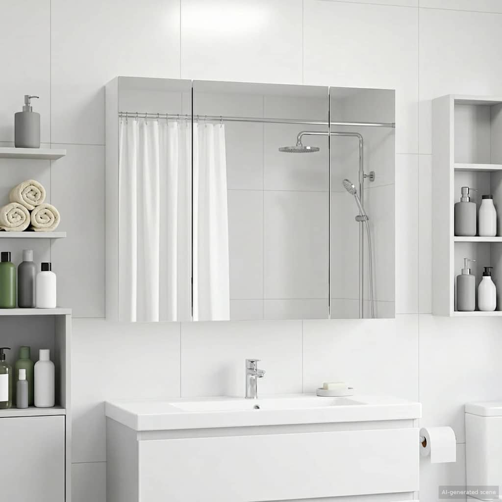 Vidaxl badkamer spiegelkast wit 60 x 14,5 x 50 cm bewerkt hout