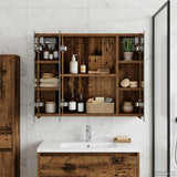 Vidaxl badkamer spiegelkast oudhout 60 x 14,5 x 50 cm bewerkt hout