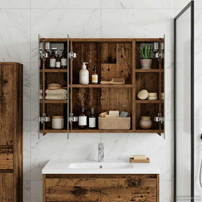 Vidaxl badkamer spiegelkast oudhout 60 x 14,5 x 50 cm bewerkt hout