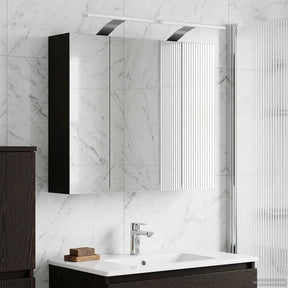 Vidaxl badkamer spiegelkast zwart eiken 60 x 14,5 x 50 cm bewerkt hout