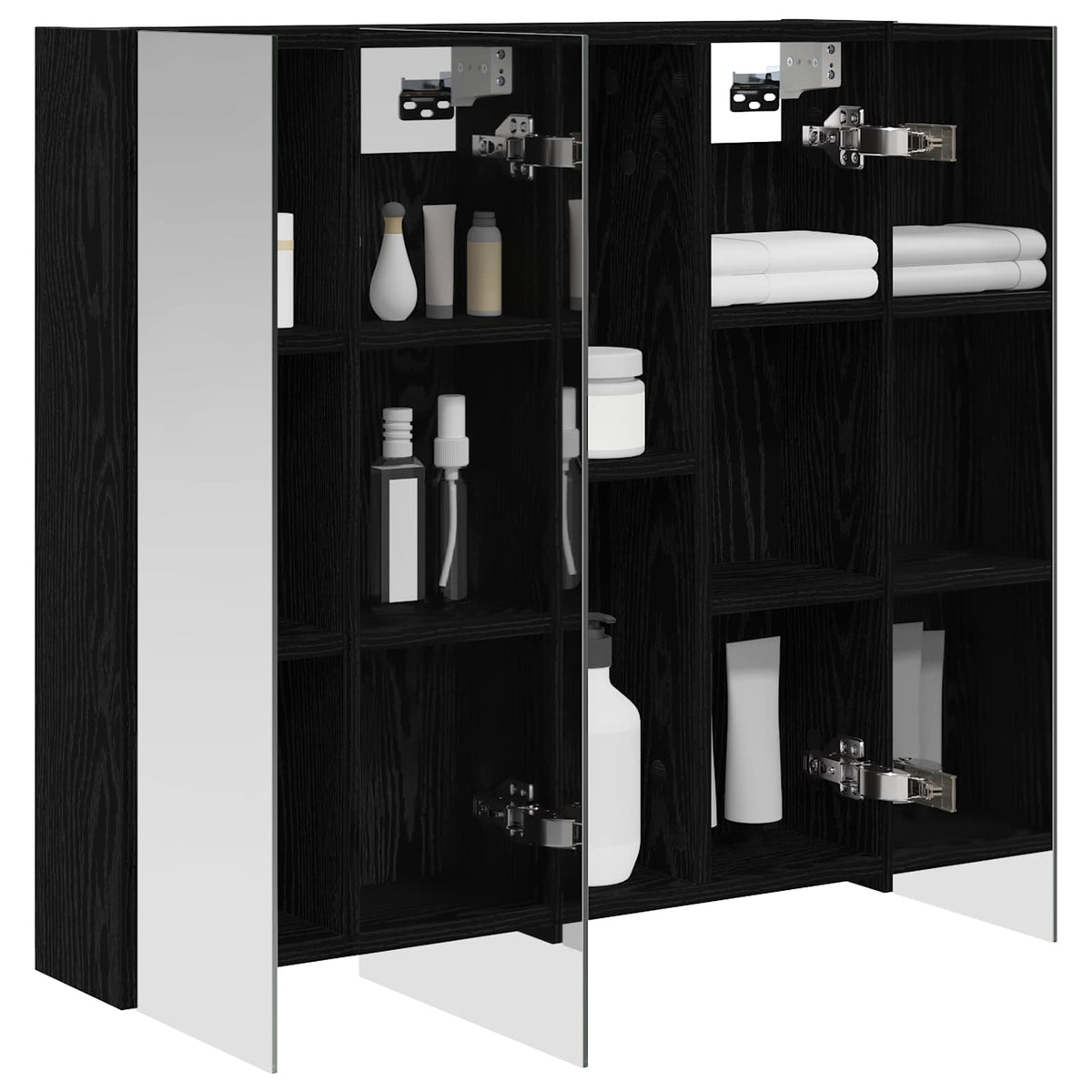 Vidaxl badkamer spiegelkast zwart eiken 70 x 14,5 x 70 cm bewerkt hout