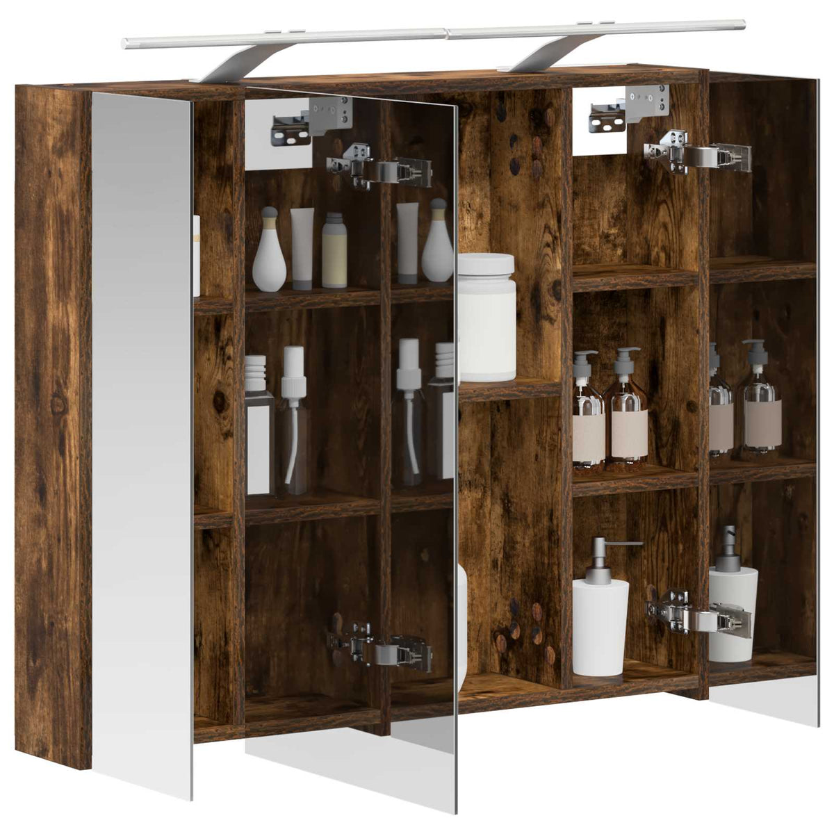 Vidaxl badkamer spiegelkast gerookt eiken 80 x 14.5 x 70 cm