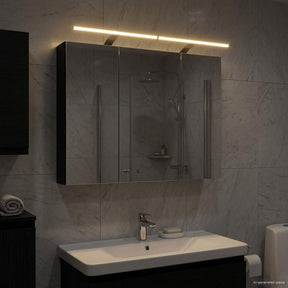 Vidaxl badkamer spiegelkast zwart eiken 100 x 14,5 x 70 cm