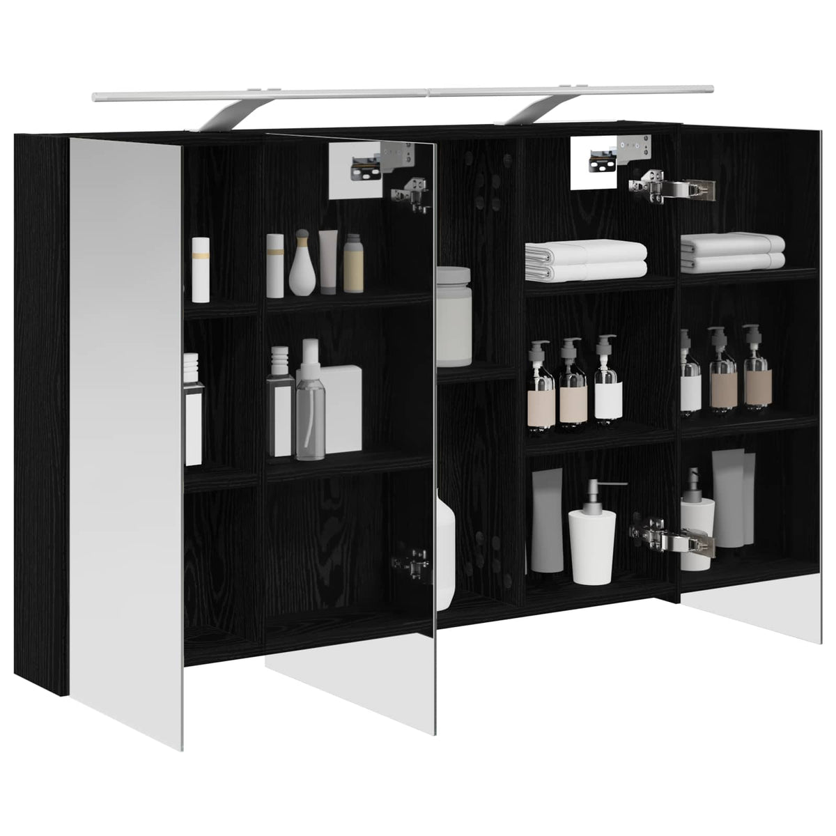 Vidaxl badkamer spiegelkast zwart eiken 100 x 14,5 x 70 cm