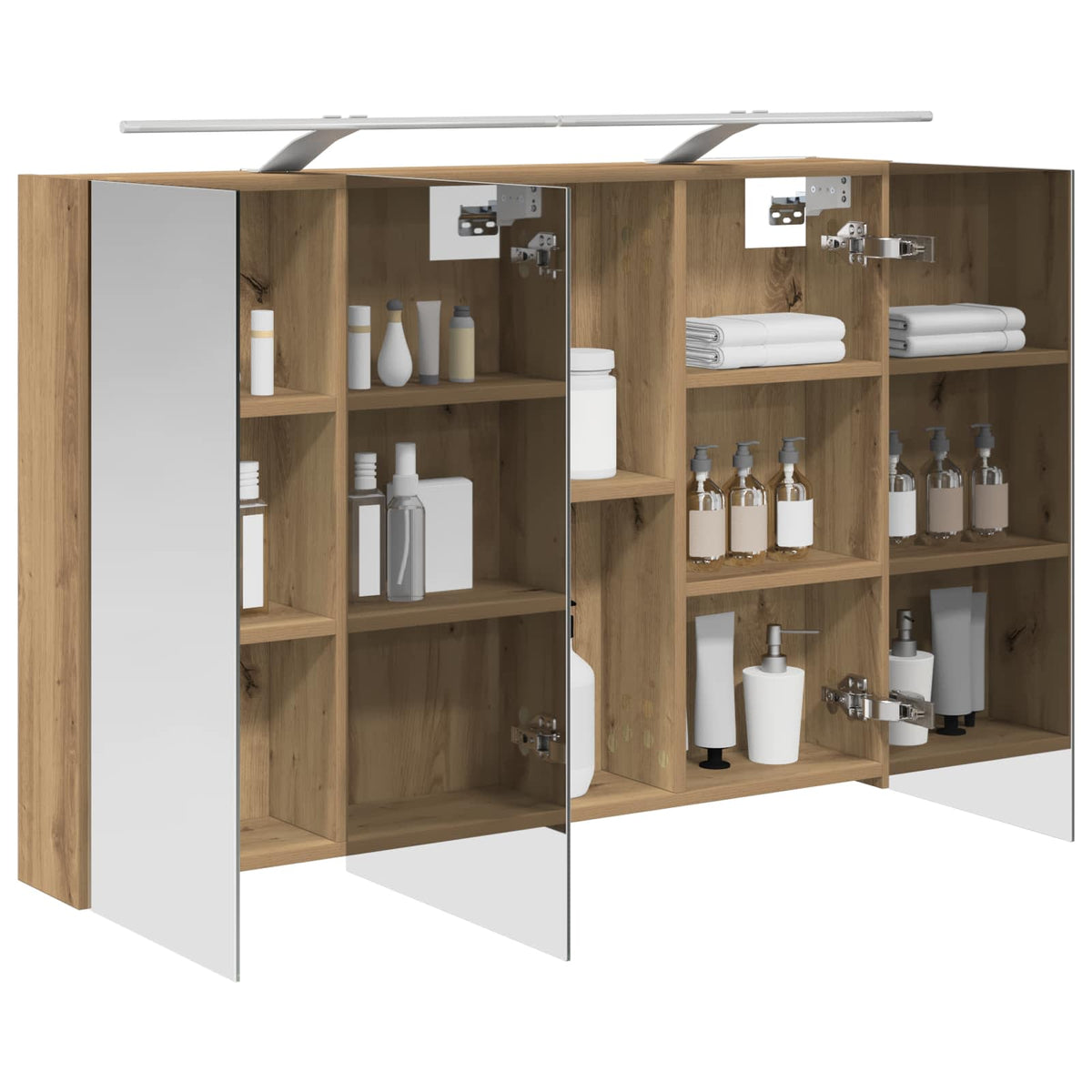 Vidaxl badkamer spiegelkast artisanaal eiken 100 x 14,5 x 70 cm