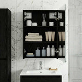 Vidaxl badkamer spiegelkast zwart eiken 43 x 16 x 62.5 cm bewerkt hout