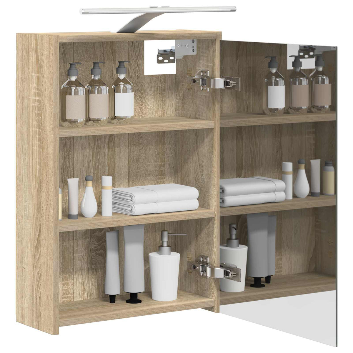 Vidaxl badkamer spiegelkast sonoma eiken 43 x 16 x 62.5 cm