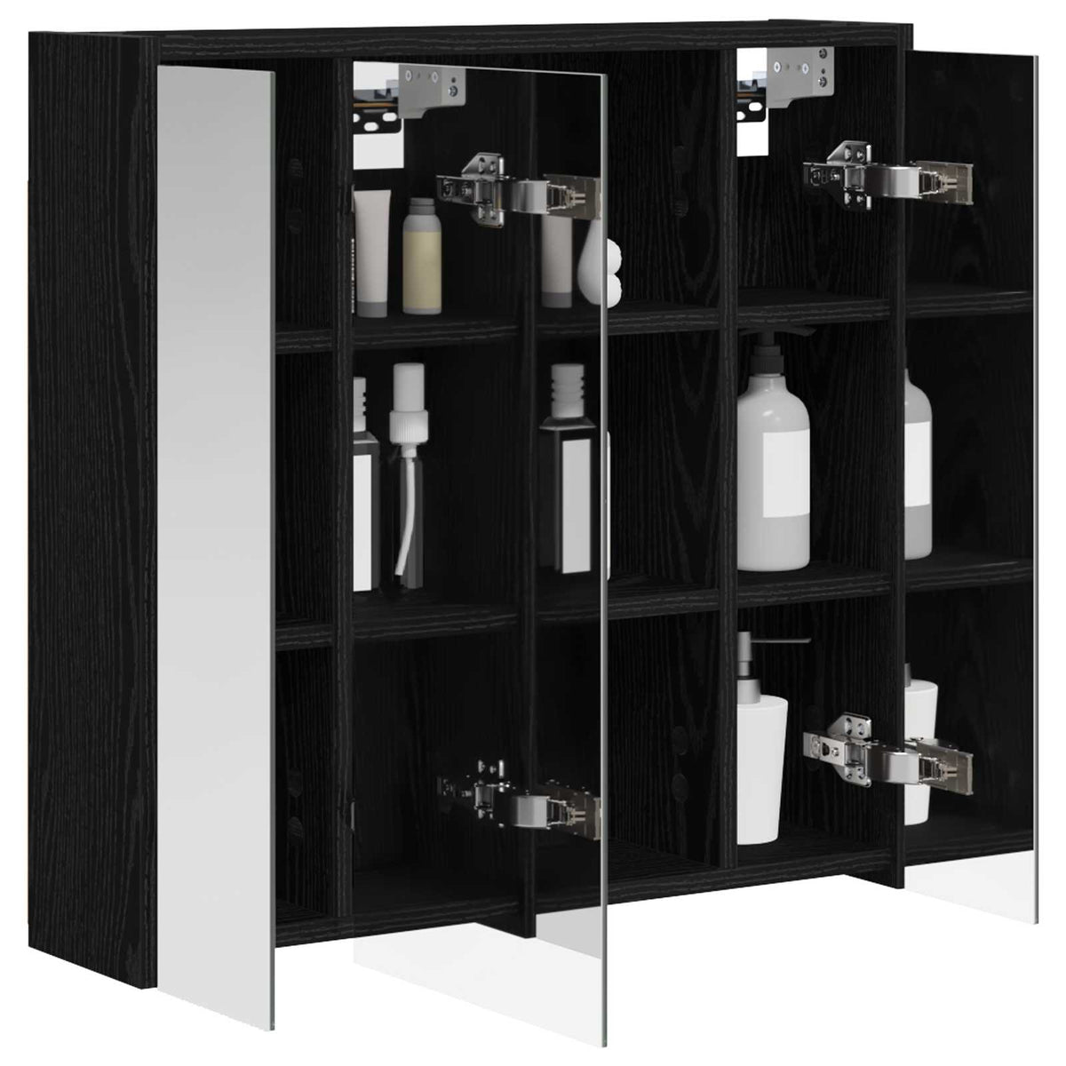 Vidaxl badkamer spiegelkast zwart eiken 63,5 x 16 x 62,5 cm