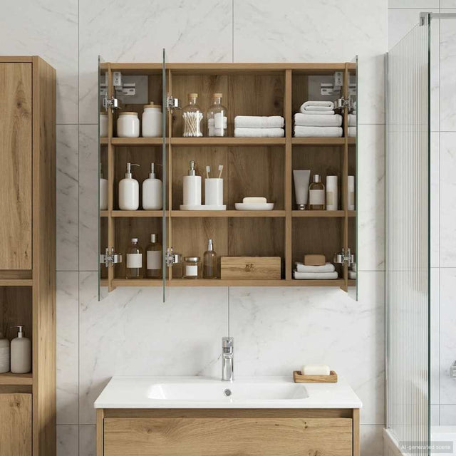 Vidaxl badkamer spiegelkast ambachtelijk eiken 63,5 x 16 x 62,5 cm