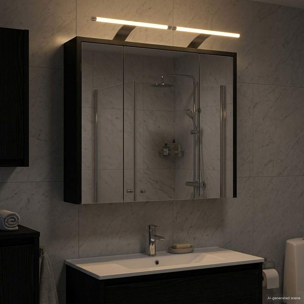 Vidaxl badkamer spiegelkast zwart eiken 63,5 x 16 x 62,5 cm