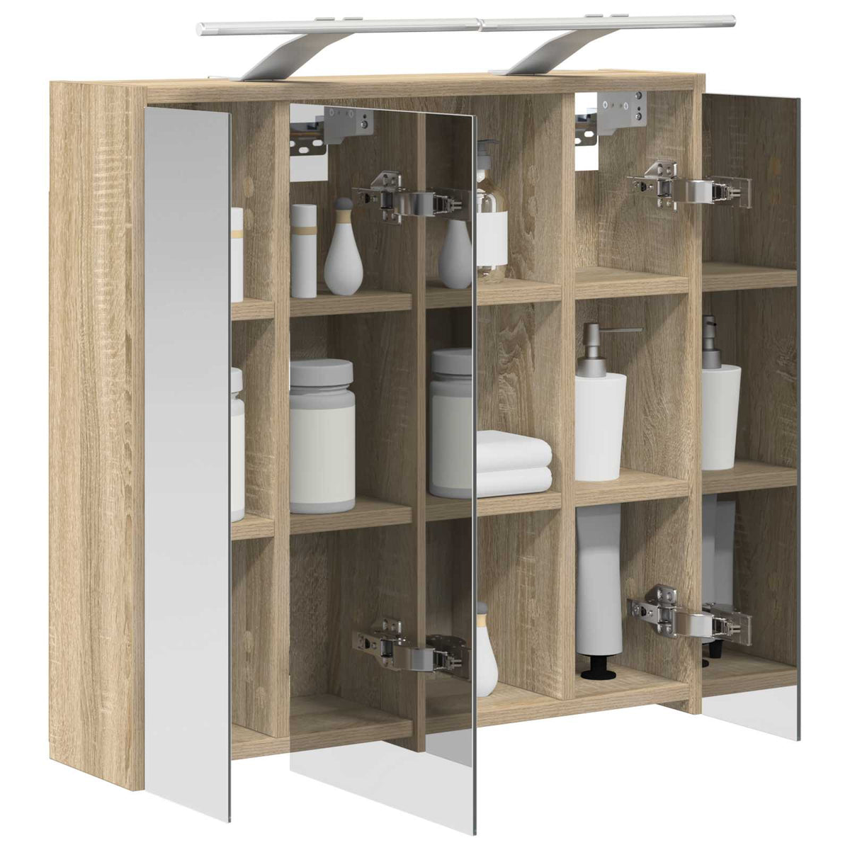 Vidaxl badkamer spiegelkast sonoma eiken 63,5 x 16 x 62,5 cm