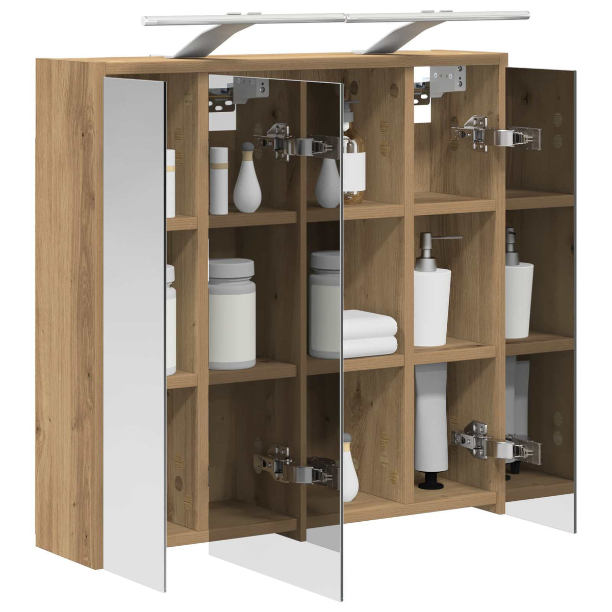 Vidaxl badkamer spiegelkast ambachtelijk eiken 63,5 x 16 x 62,5 cm
