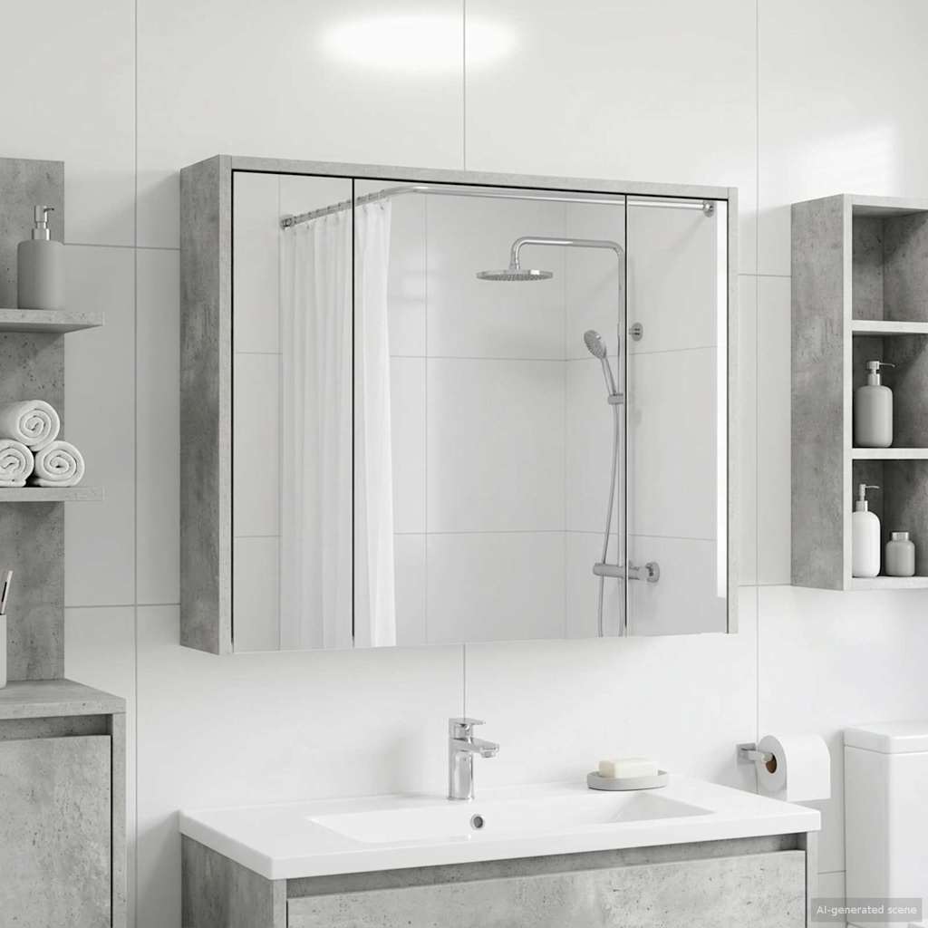 Vidaxl badkamer spiegelkast beton grijs 73,5 x 16 x 62,5 cm