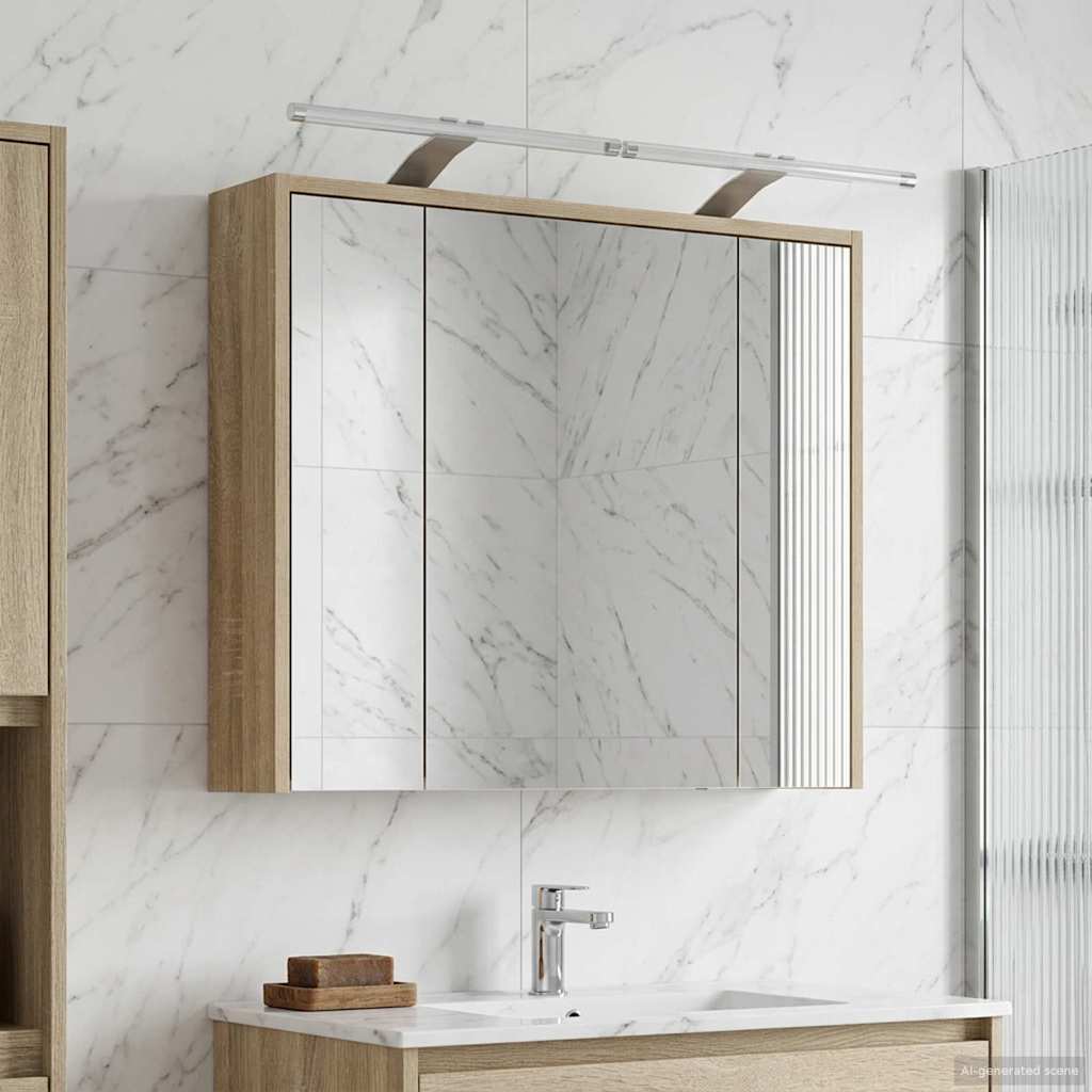 Vidaxl badkamer spiegelkast sonoma eiken 73,5 x 16 x 62,5 cm