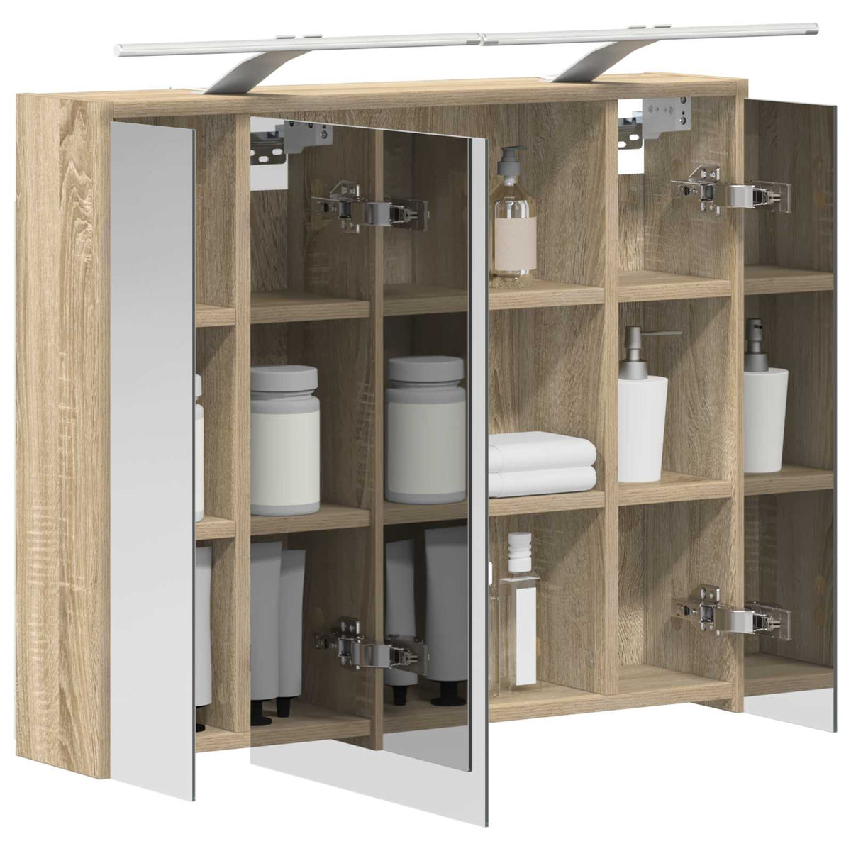 Vidaxl badkamer spiegelkast sonoma eiken 73,5 x 16 x 62,5 cm