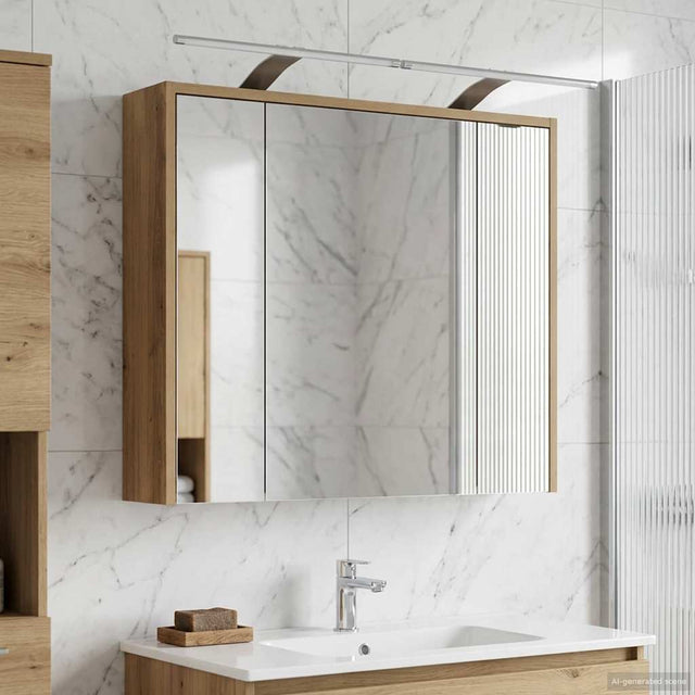 Vidaxl badkamer spiegelkast ambachtelijk eiken 73,5 x 16 x 62,5 cm