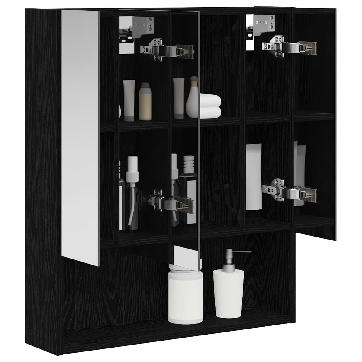 Vidaxl badkamer spiegelkast zwart eiken 60 x 14.5 x 70 cm bewerkt hout