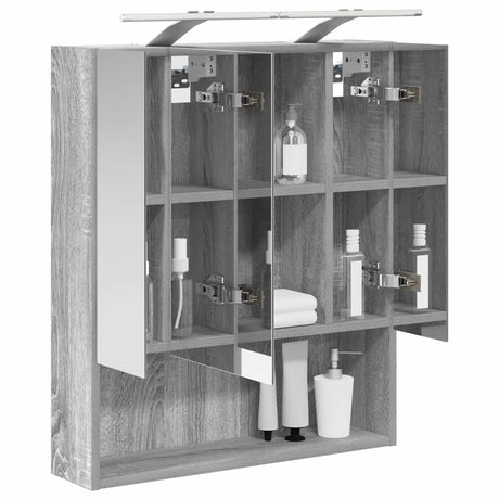 Vidaxl badkamer spiegelkast grijs sonoma 60 x 14.5 x 70 cm