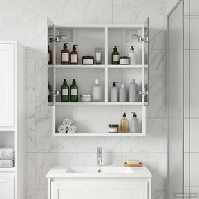 Vidaxl badkamer spiegelkast wit 50 x 14,5 x 70 cm bewerkt hout
