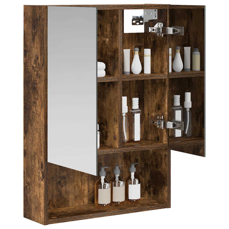Vidaxl badkamer spiegelkast gerookt eiken 50 x 14,5 x 70 cm