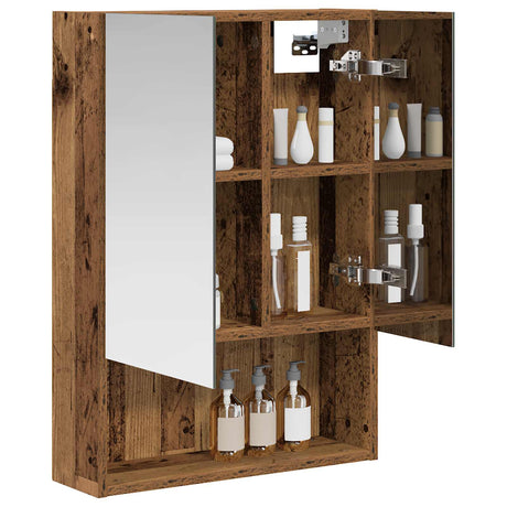 Vidaxl badkamer spiegelkast oudhout 50 x 14,5 x 70 cm bewerkt hout