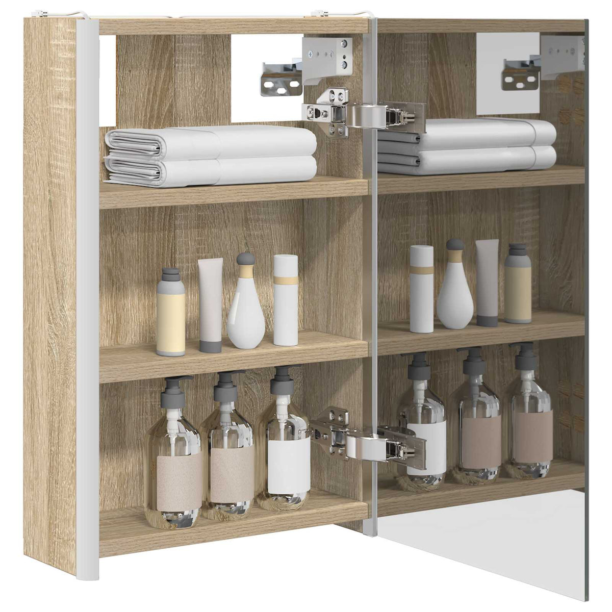 Vidaxl badkamer spiegelkast sonoma eiken 33 x 11,5 x 50 cm