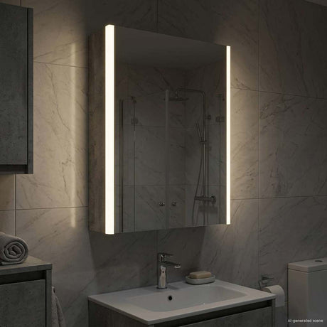 Vidaxl badkamer spiegelkast beton grijs 33 x 11,5 x 50 cm bewerkt hout