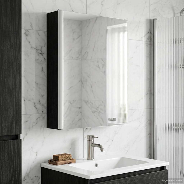 Vidaxl badkamer spiegelkast zwart eiken 43 x 11,5 x 60,5 cm