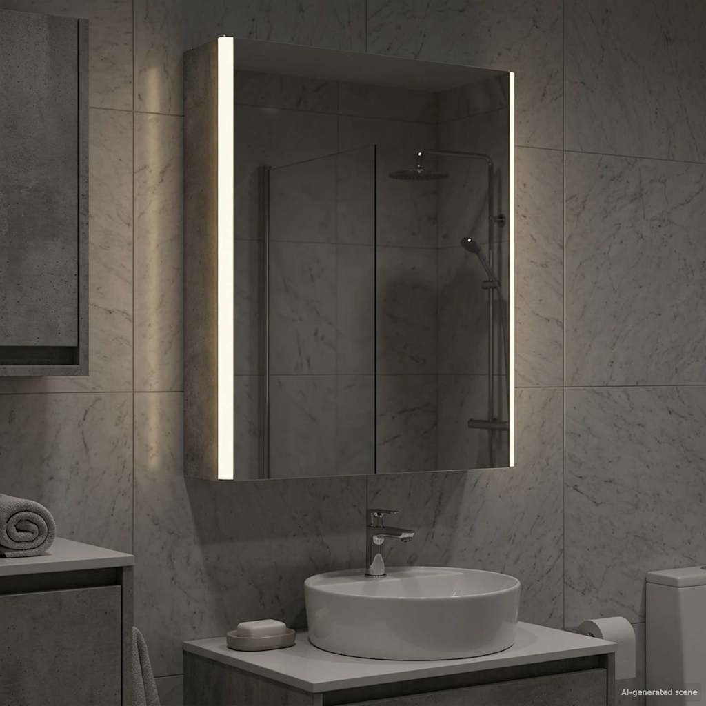 Vidaxl badkamer spiegelkast beton grijs 43 x 11,5 x 60,5 cm