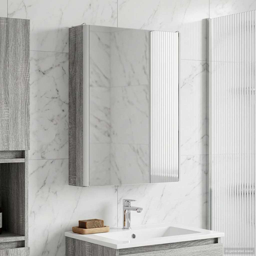 Vidaxl badkamer spiegelkast grijs sonoma 43 x 11,5 x 60,5 cm