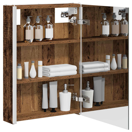 Vidaxl badkamer spiegelkast oudhout 43 x 11,5 x 60,5 cm bewerkt hout