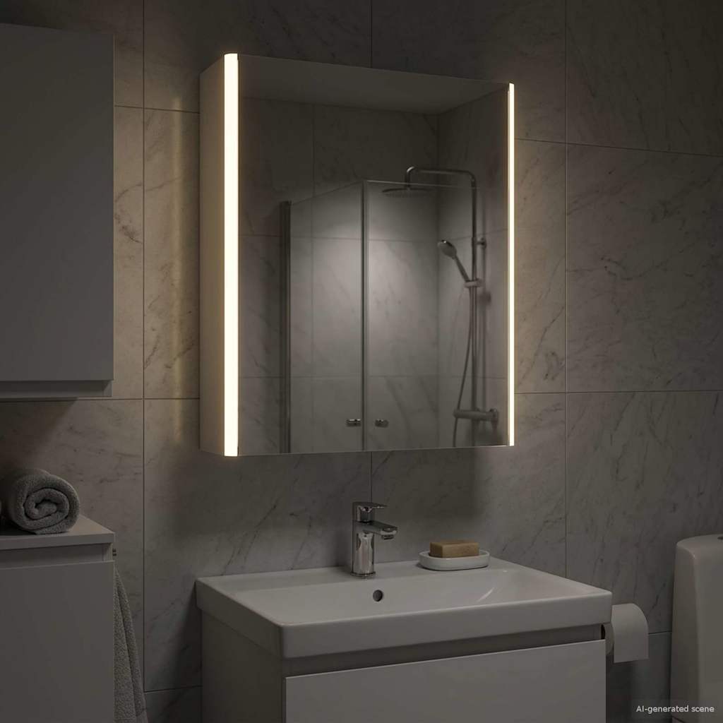Vidaxl badkamer spiegelkast wit 53,5 x 15,5 x 70 cm bewerkt hout