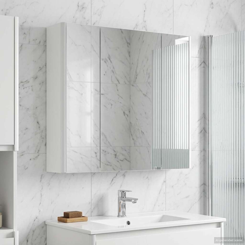Vidaxl badkamer spiegelkast wit 63,5 x 15,5 x 60,5 cm bewerkt hout