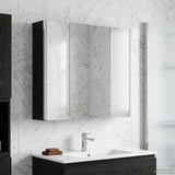 Vidaxl badkamer spiegelkast zwart eiken 63,5 x 15,5 x 60,5 cm