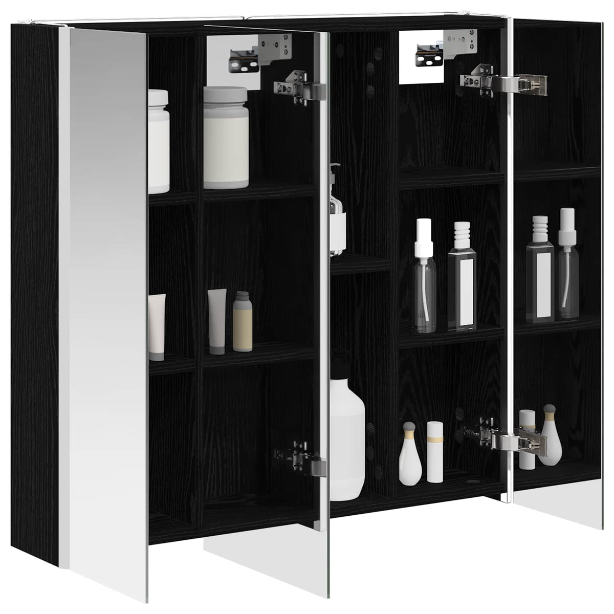 Vidaxl badkamer spiegelkast zwart eiken 73,5 x 15,5 x 70 cm