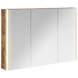 Vidaxl badkamer spiegelkast gerookt eiken 103,5 x 15,5 x 70 cm