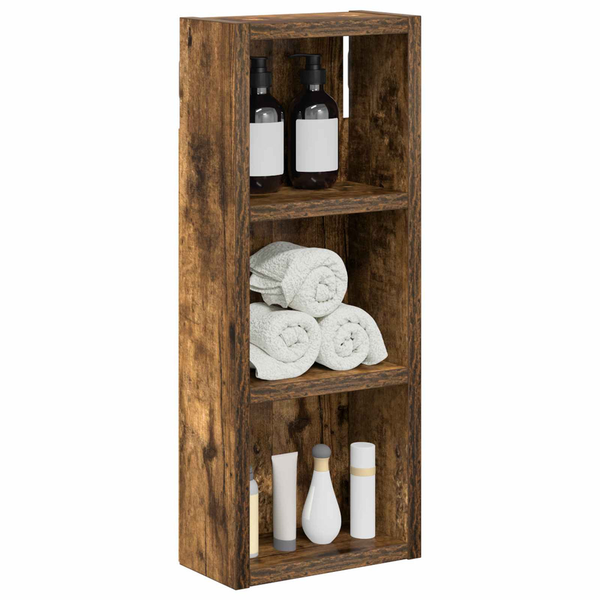 Vidaxl badkamer wandkast gerookte eik 20 x 10 x 50 cm
