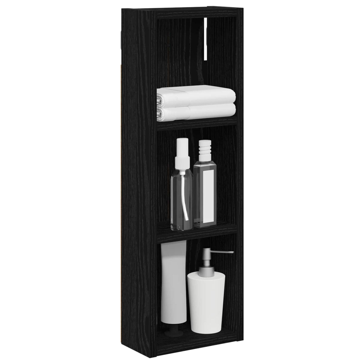 Vidaxl badkamer wandkast zwarte eik 20 x 10 x 60,5 cm