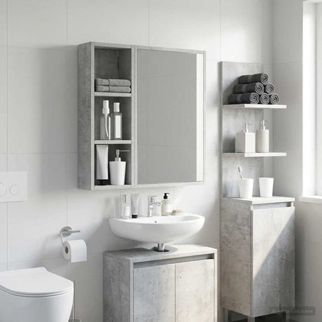 Vidaxl badkamer wandkast beton grijs 20 x 10 x 60,5 cm