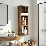 Vidaxl badkamer wandkast gerookte eik 20 x 10 x 60,5 cm