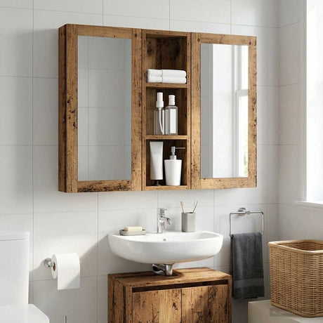 Vidaxl badkamer wandkast oudhout 20 x 10 x 60,5 cm geconstrueerd hout