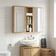 Vidaxl badkamer wandkast ambachtelijk eiken 20 x 10 x 60,5 cm