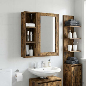 Vidaxl badkamer wandkast gerookte eik 20 x 14 x 70 cm