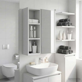Vidaxl badkamer wandkast wit 20 x 16 x 62,5 cm geconstrueerd hout