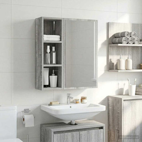 Vidaxl badkamer wandkast grijze sonoma 20 x 16 x 62,5 cm