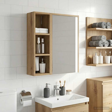 Vidaxl badkamer wandkast ambachtelijk eiken 20 x 16 x 62,5 cm